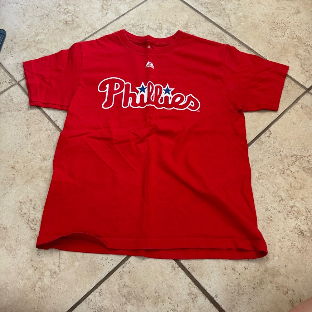 Phillies Kids Red Short Sleeve Tee